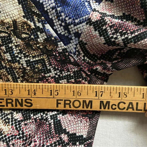 Parker Silk Tiered Blue Gladis Snakeskin Print Mini Dress Size XS - Picture 15 of 16